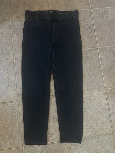 Liverpool The Slim Pull On Ankle Jeans 10/30 Black Rinse Dark Wash Stretch Denim - Picture 1 of 11