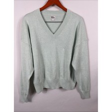 Eddie Bauer V-Neck Sweater in Mint Green. Womens Size L. Oversized. Soft