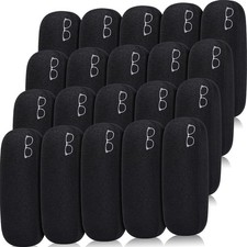 Kanayu 20 Pcs 20/40 Hard Shell Glasses Case Bulk Linen One Size, Black
