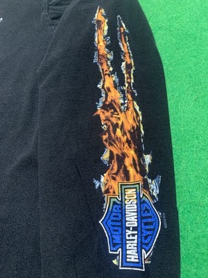 Vintage Harley Davidson Longsleeve Purple Flame Shirt XL Rare Y2K
