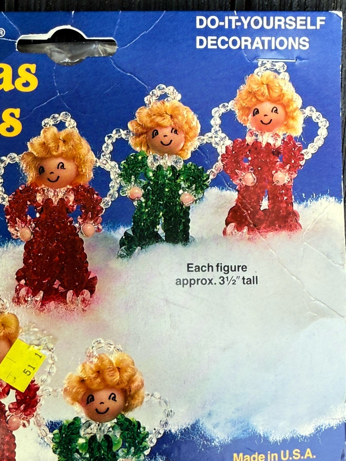 🎄 The Beadery Christmas Angels Kit – 1988 – 6 Beaded Ornaments – Unopened
