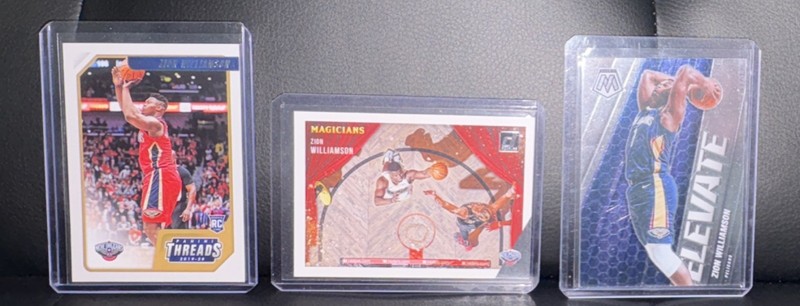 Panini NBA Zion Williamson Magicians Elevate 3 Cards Pelicans