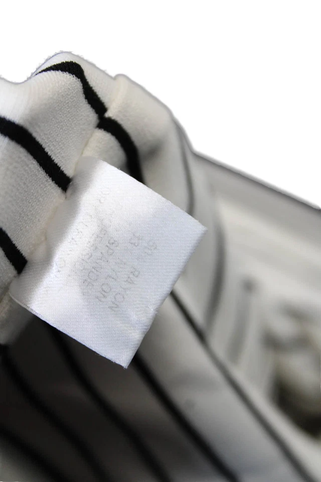 Falda midi a rayas con cintura elástica texturizada talla blanca Torn by Ronny Kobo para mujer Foto 4 de 4