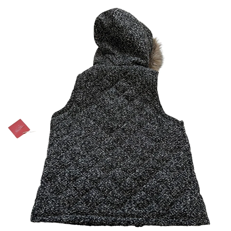 Mossimo Supply winter vest womens XL hooded sherpa black white toggle zip up - Image 2 of 4