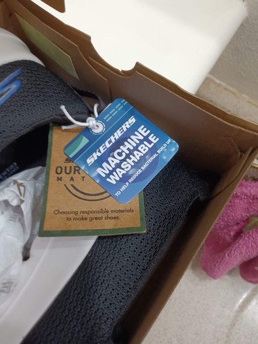 Skechers Go Walk Joy Damen-Slipper Aurora schwarz/weiß Größe 8,5 neu mit Karton - Bild 3 von 8