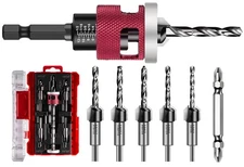 5 Pcs Countersink Drill Bit Set 1/4" Hex Shank HSS M2 Woodworking Tools