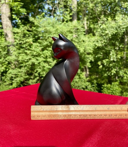 Estatuilla de gato negro vintage MCM - Estatuilla de resina - Imagen 2 de 10