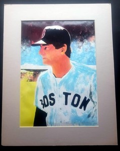 1990's Carl YASTRZEMSKI Boston Red Sox Baseball Color Art Print by F. Puglio