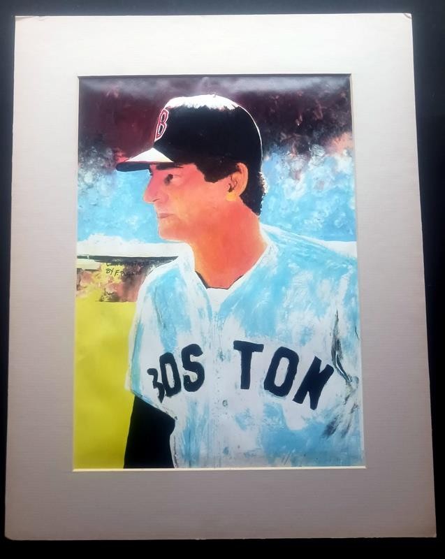 1990's Carl YASTRZEMSKI Boston Red Sox Baseball Color Art Print by F. Puglio