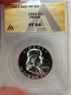 1963 PF 64 Franklin Silver Half Dollar, ANACS
