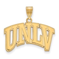 Yellow Sterling Silver LogoArt University of Nevada-Las Vegas U-N-L-V LG Pendant