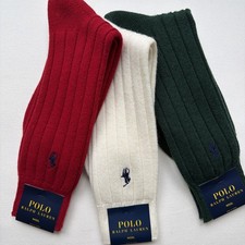 Polo Ralph Lauren Wool Holiday Socks Set Of 3 Made In Japan