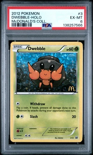 Dwebble Holo 3 Mcdonald's Collection Pokemon PSA 6