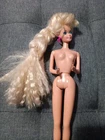 Vintage Totally Hair Barbie Doll 1991, Blonde with Crimped Hair and Earrings