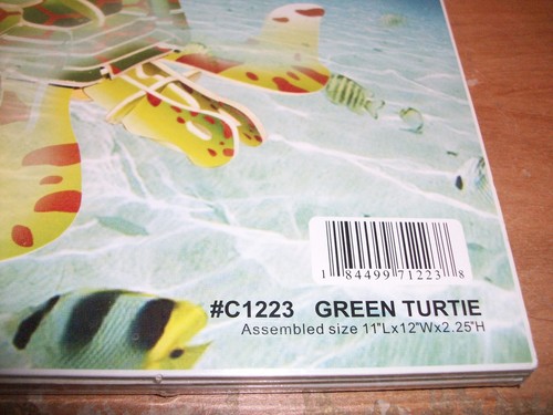 Oceans Creature Green Turtle 3D Puzzle Wood Craft Construction Kit #C1223 NEW - Picture 5 of 6