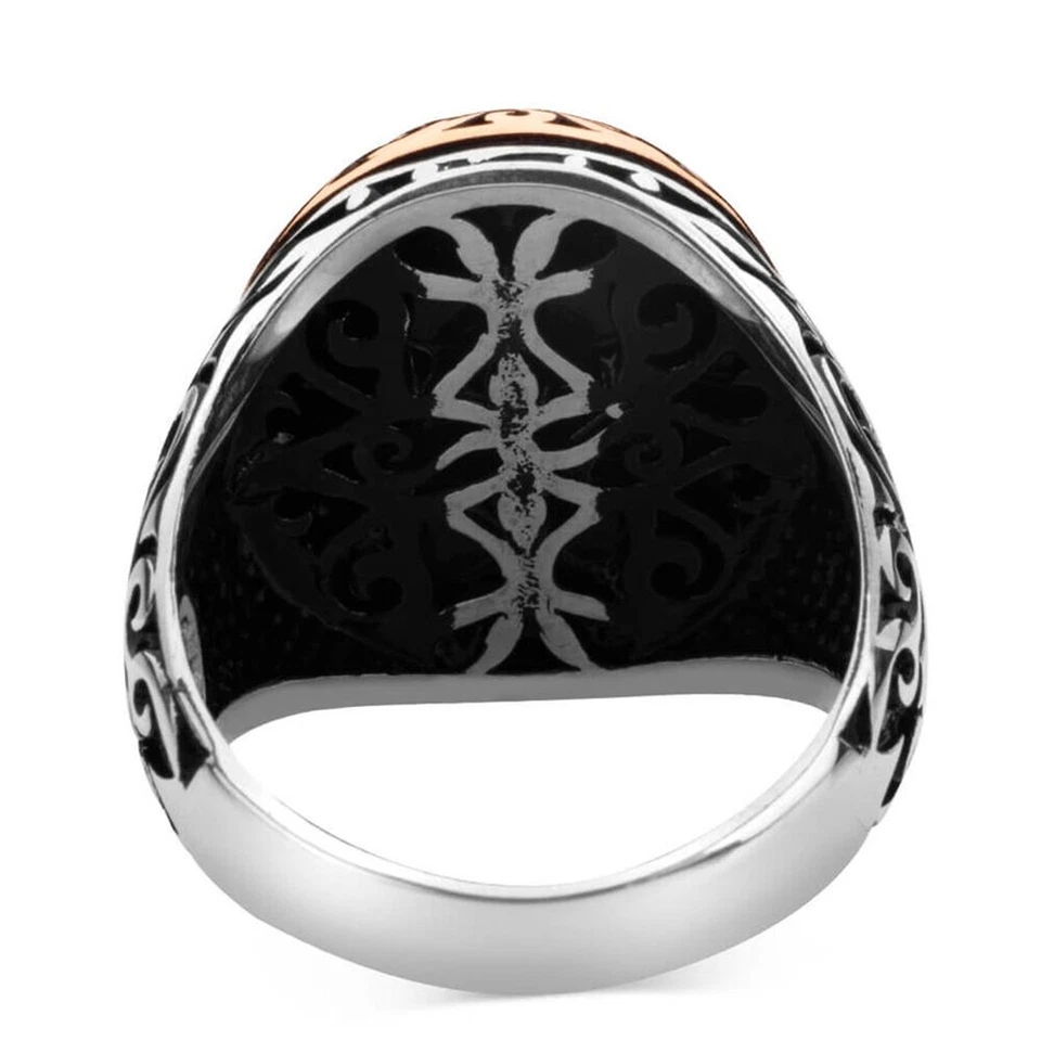 Massiver 925 Sterling Silber Perlmutt Stein Herren Ring - Bild 4 von 4