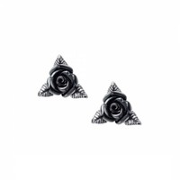 Gothic Schwarze Rose Rosen Black Roses Ohrringe Ohrstecker Alchemy E447