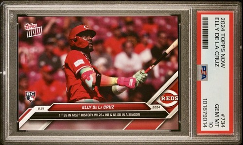 2024 TOPPS NOW #734 ELLY DE LA CRUZ ⚾️25+ HR 65 SB PSA 10 💎GEM MINT💎 LOW POP - Picture 1 of 2