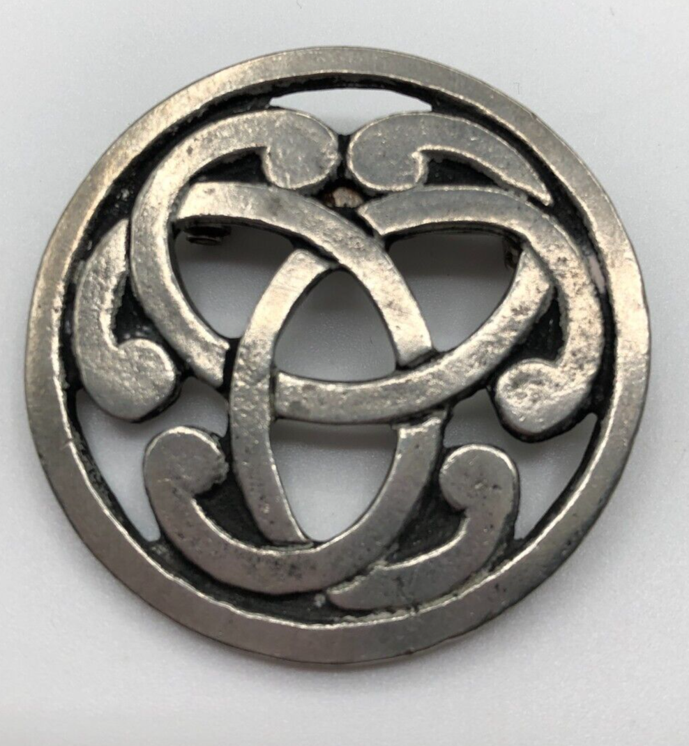 Vintage Pewter Celtic Knot Signed SJC Made in Cornwall