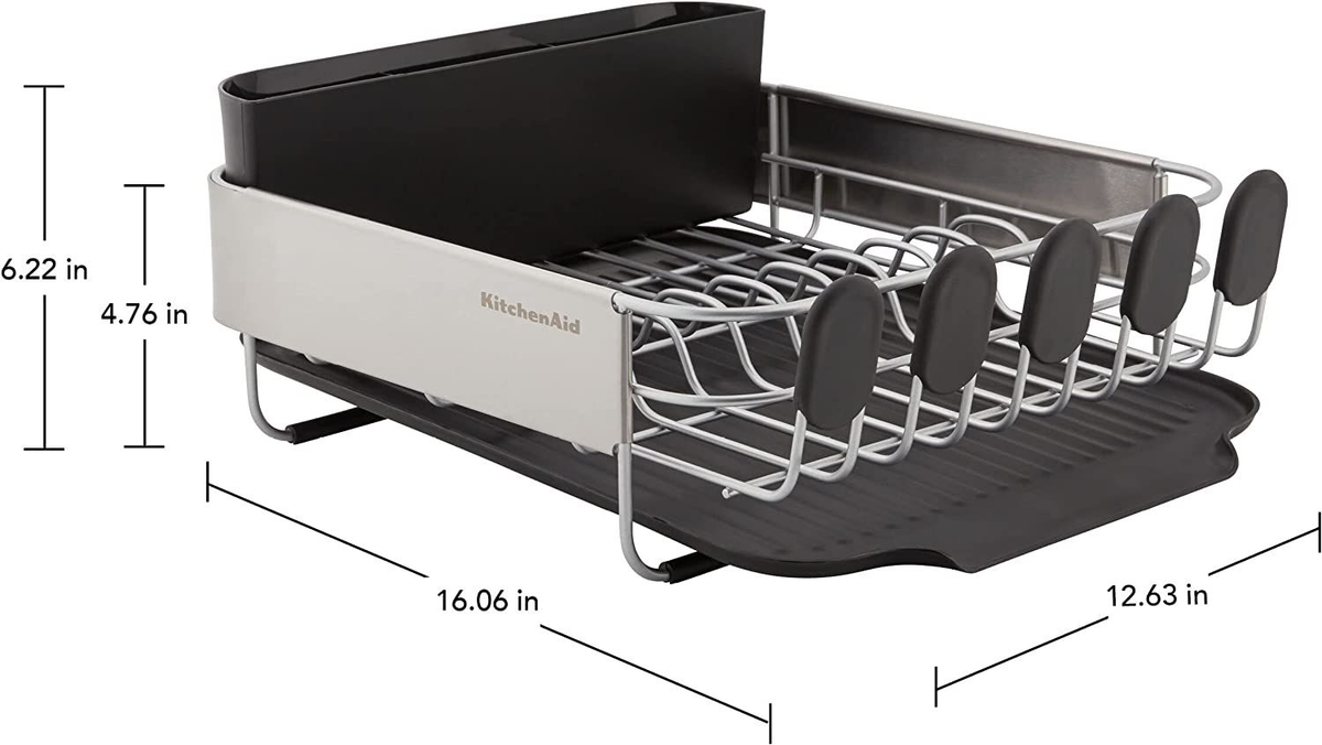 KitchenAid Compact Stainless Steel Dish Rack, 16.06-Inch, Black | eBay