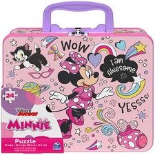 Minnie Mouse 48-Piece Puzzle in Tin with Handle, for Families and Kids Ages 4...