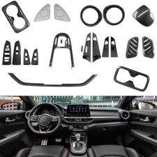 Carbon Fiber ABS Interior Decoration Cover Trim Kit For Kia Forte K3 2019-2024
