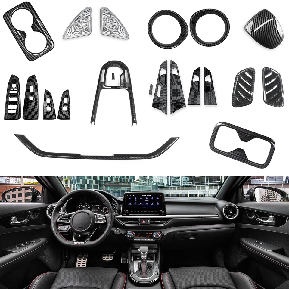 Carbon Fiber ABS Interior Decoration Cover Trim Kit For Kia Forte K3 2019-2024 - Bild 1 von 1