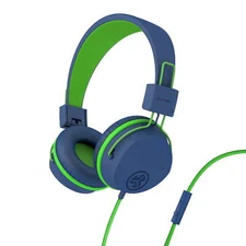 JLab JBuddies Studio On-Ear Kids Wired Headphones, Blue/Green