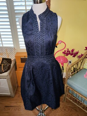 Lilly Pulitzer NWT Franci Dress True Navy Lagoon Jacquard $278