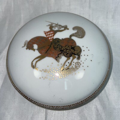 Le Prince De Monaco Manufacture Porcelain Trinket~Candy Dish-Jousting Knight