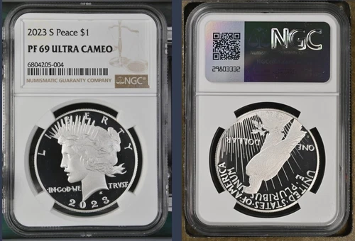 2023 S $1 PROOF SILVER PEACE DOLLAR NGC PF69 UC Brown Label -IN HAND!