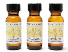 3 Champagne 1/2oz Premium Grade Scented Fragrance Oil Crazy Candles