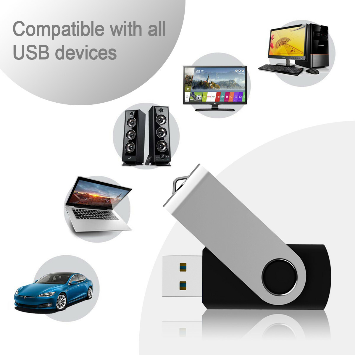 50 unidades de memoria USB 2.0 Flash Drive Stick giratoria de 1 GB, 2 GB, 4 GB, 8 GB, 16 GB, 32 GB, lote, imagen 10