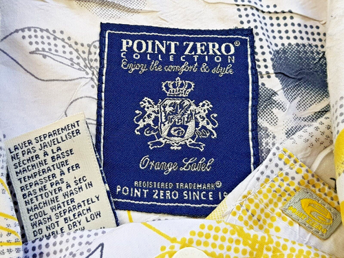 POINT ZERO Mens Grey & Yellow S/S HAWAIIAN SHIRT Ultrasoft - XL (2XL) - 54" -£79 - Picture 12 of 13
