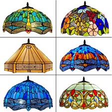 16 Inch Tiffany-Style Dome Handcrafted Glass Shade for Table Ceiling pendat Lamp