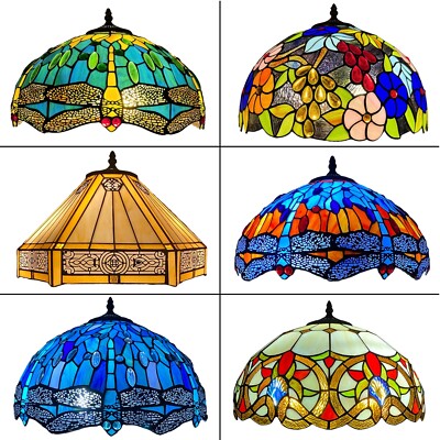 16 Zoll Tiffany-Stil Kuppel handgefertigter Glasschirm für Tisch Decke Pendelleuchte Lampe
