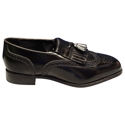 Florsheim Dress Shoes Mens US 10EEE Black Leather Wingtip Tassel Slip On 17073