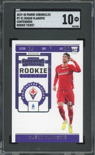 2019-20 Panini Chronicles Dusan Vlahovic Contenders Rookie Ticket RC SGC 10