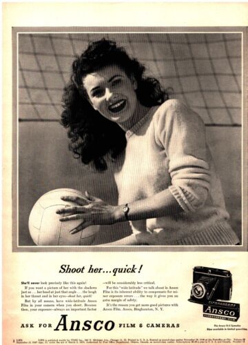 1947 Ansco Film & Cameras Vintage Original Magazine Print Ad - Picture 1 of 7