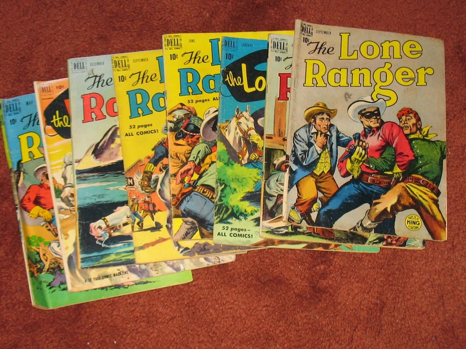 Lot of (8) THE LONE RANGER COMICS 1950's #15, 18, 23, 24, 27, 30, 31 ...