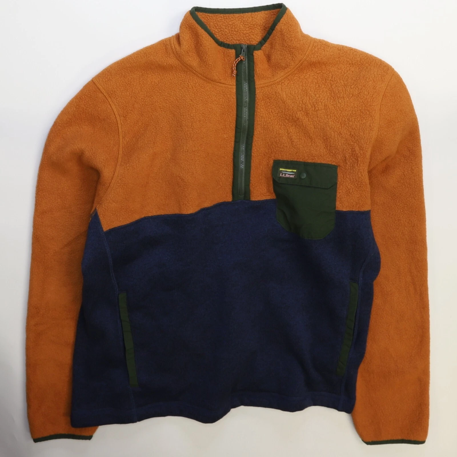 L.L. Bean Pullover Fleece Jacket Size XL Orange