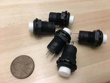 5 Pieces White Latching 12mm push button Switch round button 12v on off pin C20