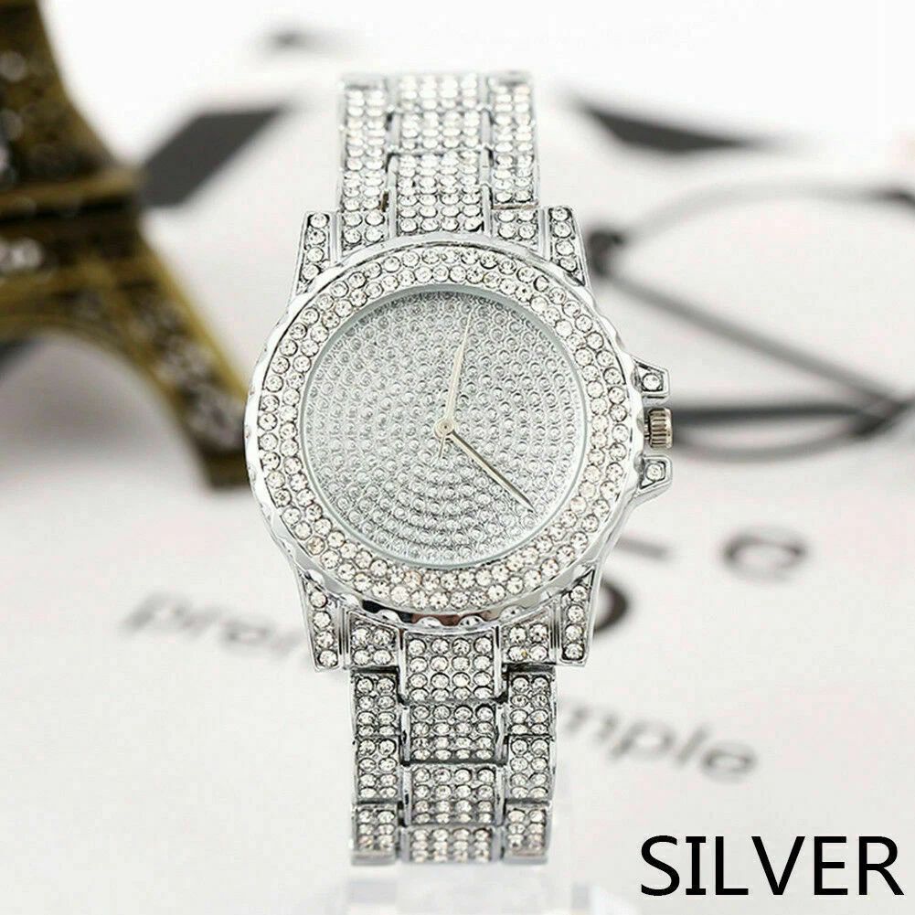 1pc Women's Alloy Casual Rotating Snow Quartz Watch