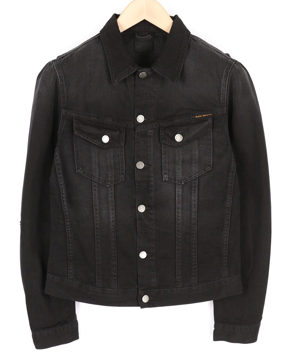 NUDIE JEANS Billy Men Jacket S Dark Shist Denim Buttoned Spread 