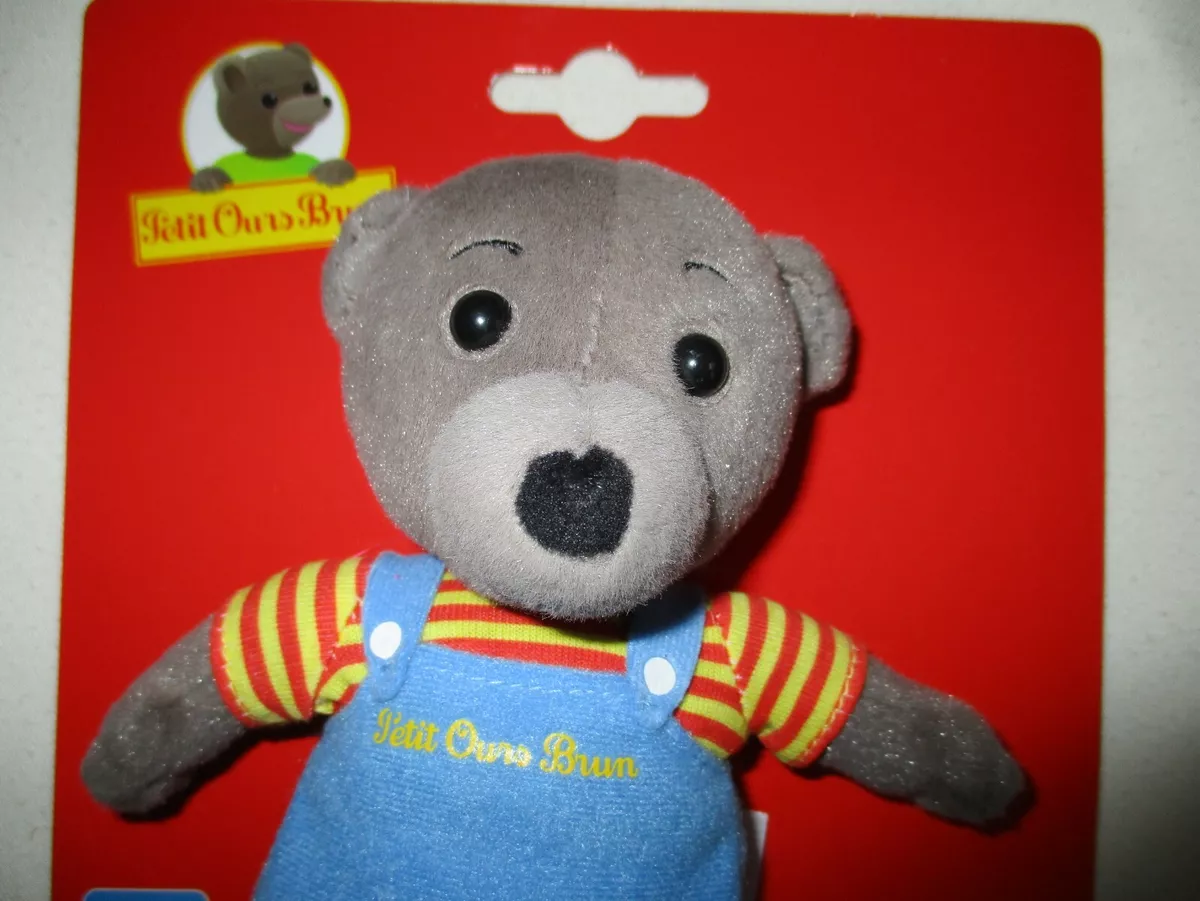 SMALL BROWN BEAR BLUE OVERALL 17 CM JEMINI NEW PLUSH DUVET