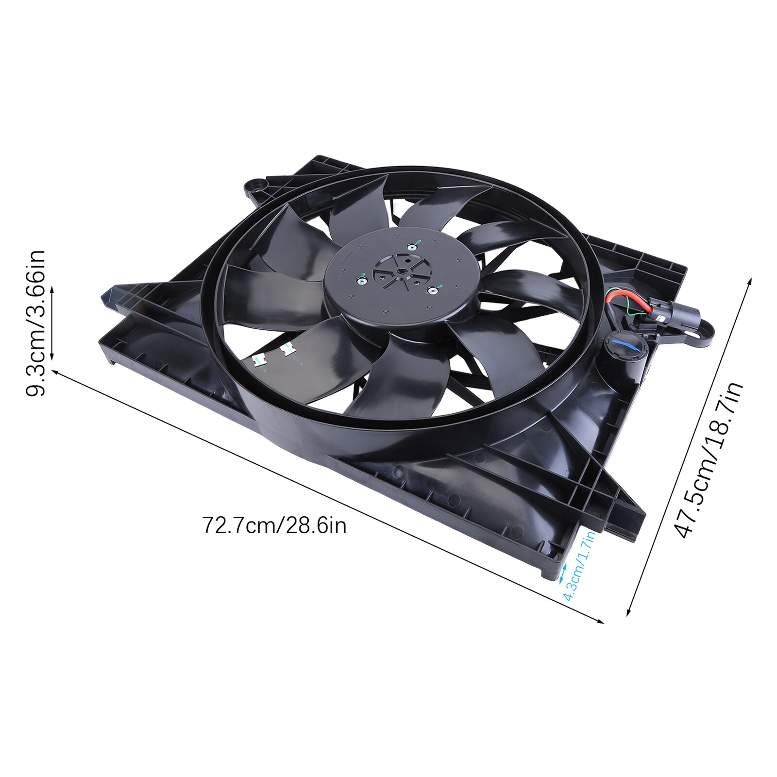 Radiator & Condenser Fan Assembly w/ Brushless Motor For Dodge Challenger 6.2L