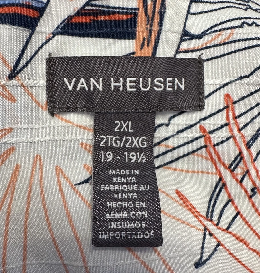 Van Heusen Bird Of Paradise Hawaiian Shirt Mens XXL Button Up Short Sleeve - Image 3 of 4