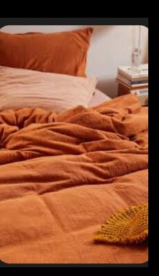 urban outfitters Slub  duvet cover NWOT King  Rust Orange No Shams