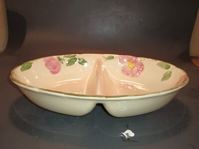 Franciscan Ware Desert Rose pattern Deep 2 section 10.75'' serving dish. Exc Cond