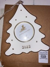  Pottery Barn Kids 2023 White TREE CHRISTMAS Frame Enamel Ornament NIB